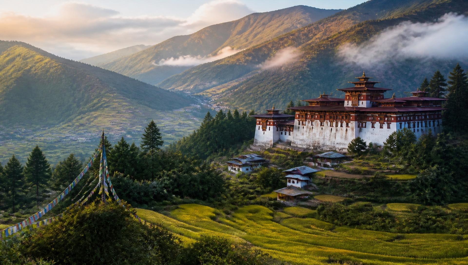 Dawn over Bhutanese valleys